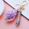 Luxury Diamond Encrusted Pearl Conch Metallic Keychain - Thumbnail Image 3