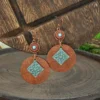 Vintage Fashion Bohemian Style Hand-made Tassel Earrings Original Design Heart-shaped Geometric Earrings Feather Earrings - Thumbnail Image 2