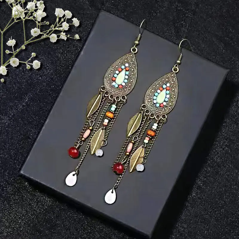 Bohemian Long Tassel Drop Earrings - Image 8