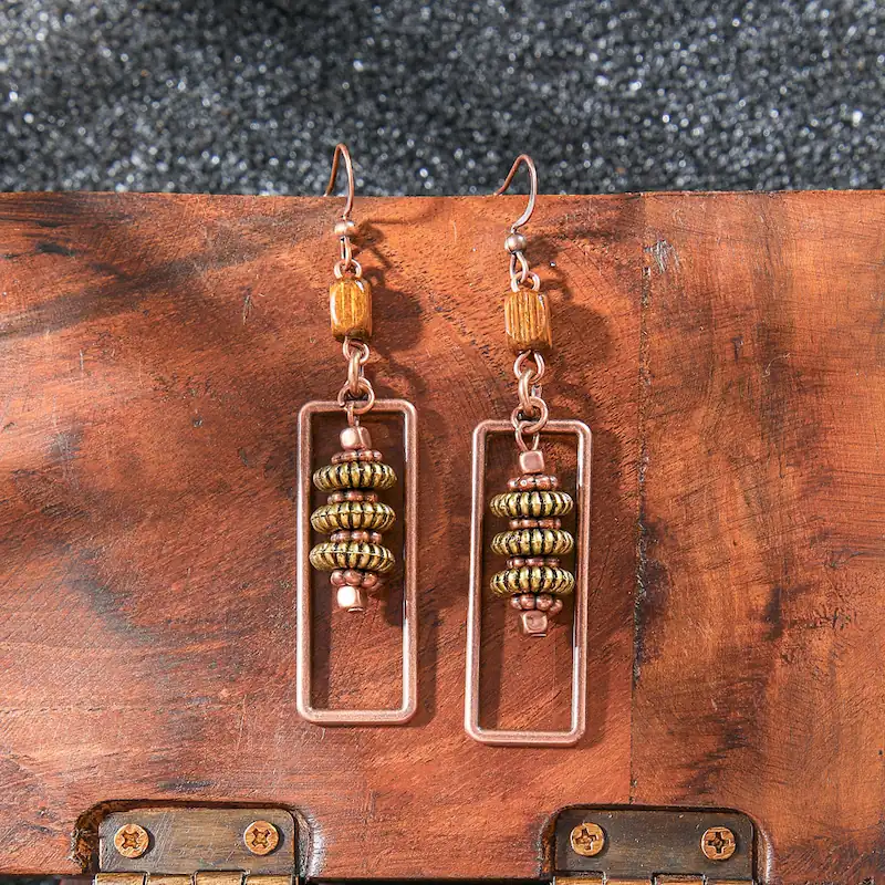 Vintage Fashion Bohemian Style Hand-made Tassel Earrings Original Design Heart-shaped Geometric Earrings Feather Earrings - Image 6