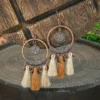 Vintage Fashion Bohemian Style Hand-made Tassel Earrings Original Design Heart-shaped Geometric Earrings Feather Earrings - Thumbnail Image 3