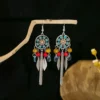 Bohemian Long Tassel Drop Earrings - Thumbnail Image 4