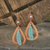 Vintage Fashion Bohemian Style Hand-made Tassel Earrings Original Design Heart-shaped Geometric Earrings Feather Earrings - Thumbnail Image 7